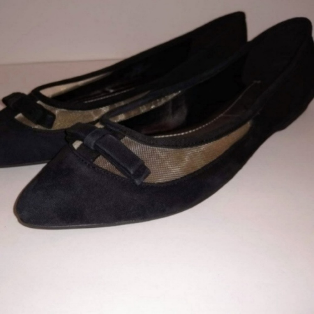 NWT BCBG Zarine Black Suede Point Toe Ballet Flat - Picture 3 of 8